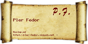 Pler Fedor névjegykártya